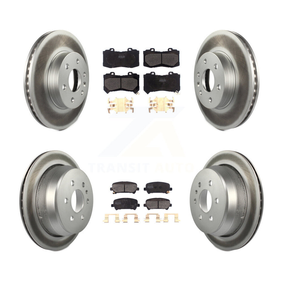 Front Rear Coated Disc Brake Rotors And Semi-Metallic Pads Kit For 2015-2020 Chevrolet Colorado GMC Canyon KGF-101786