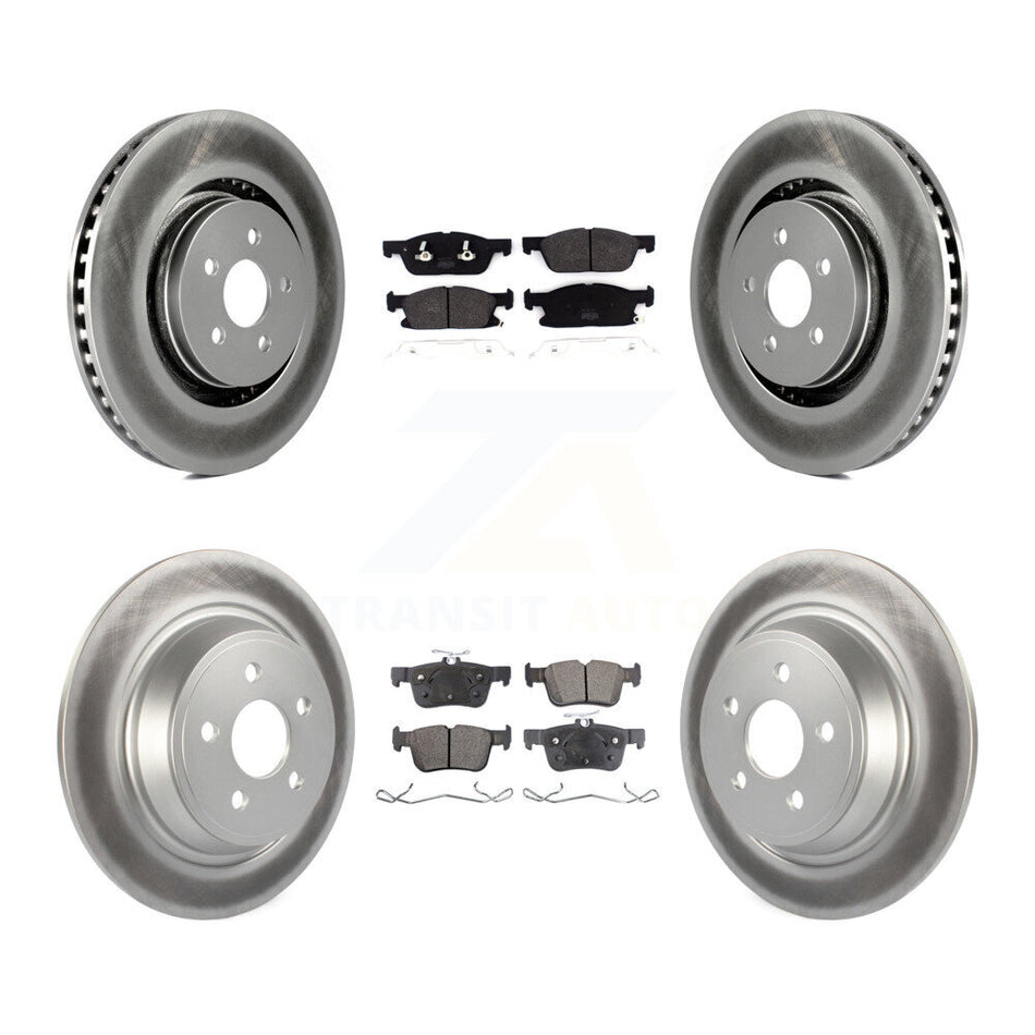 Front Rear Coated Disc Brake Rotors And Semi-Metallic Pads Kit For Ford Fusion Lincoln MKZ Continental KGF-101789