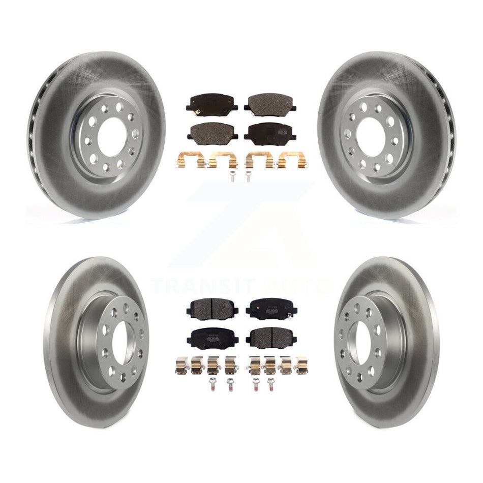 Front Rear Coated Disc Brake Rotors And Semi-Metallic Pads Kit For Jeep Renegade Fiat 500X KGF-101790
