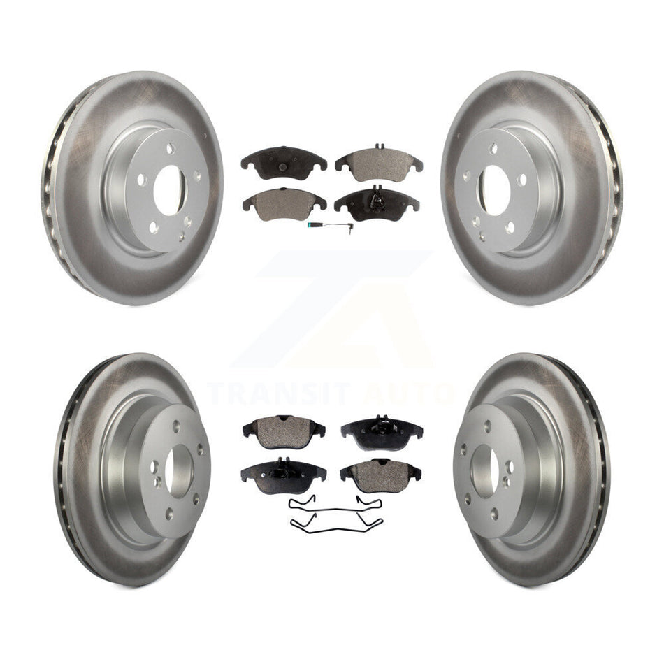 Front Rear Coated Disc Brake Rotors And Semi-Metallic Pads Kit For 2014 Mercedes-Benz E350 Convertible Coupe With 322mm Diameter Rotor KGF-101808