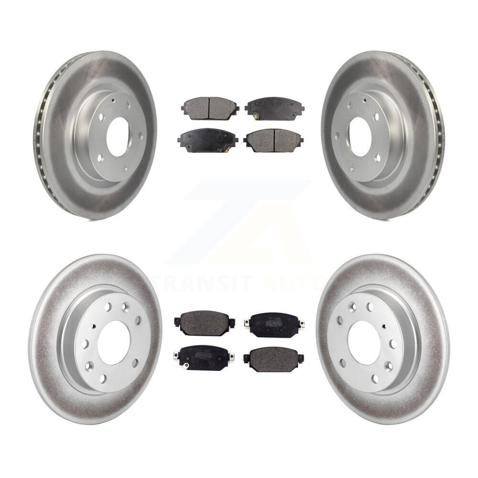 Front Rear Coated Disc Brake Rotors And Semi-Metallic Pads Kit For 2019-2021 Mazda CX-3 AWD KGF-101816