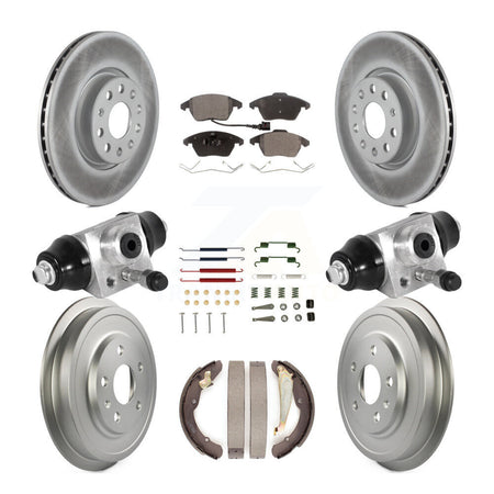 Front Rear Coated Disc Brake Rotors Semi-Metallic Pad Drum Kit (9Pc) For Volkswagen Jetta KGF-101838