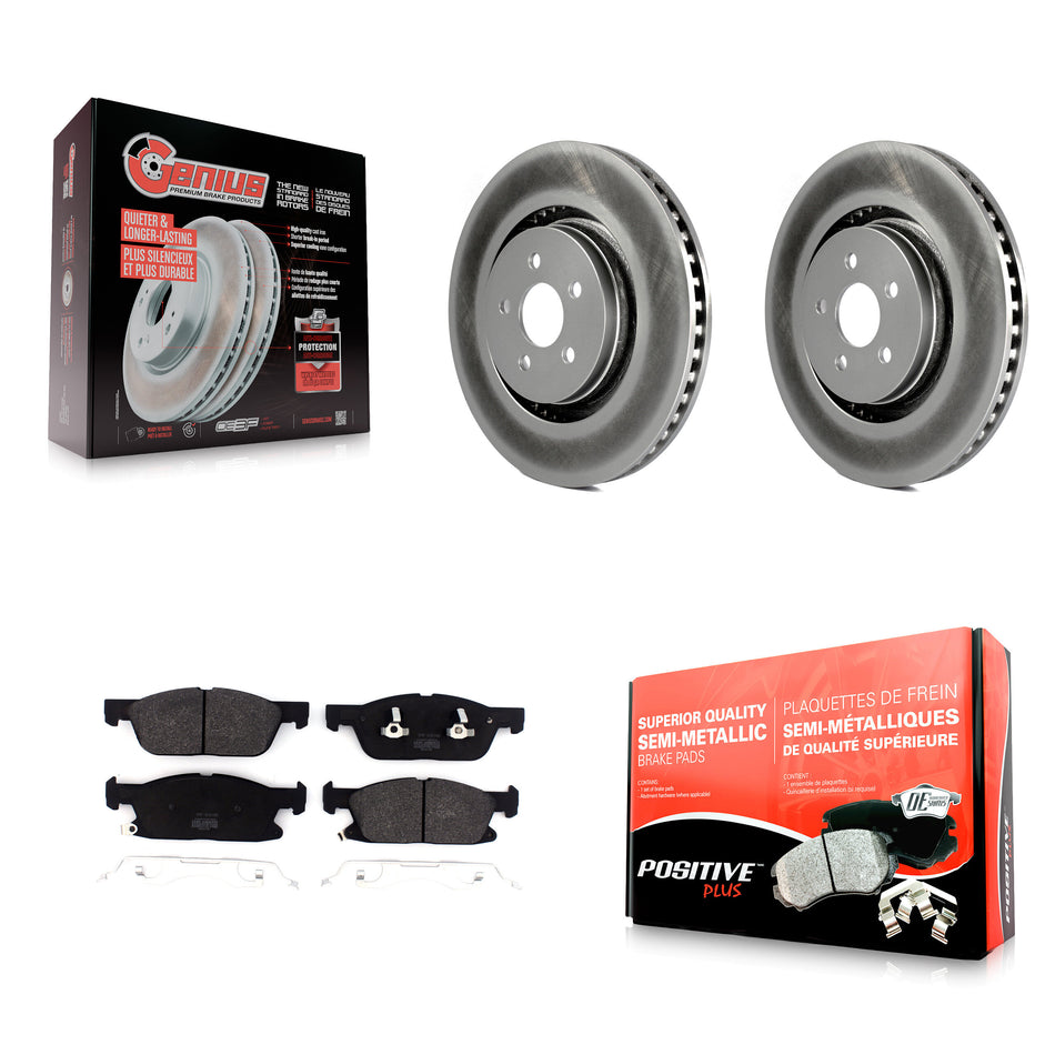 Front Coated Disc Brake Rotors And Semi-Metallic Pads Kit For Ford Fusion Lincoln MKZ Continental KGF-101844