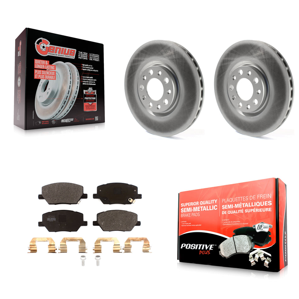 Front Coated Disc Brake Rotors And Semi-Metallic Pads Kit For Jeep Renegade Compass Fiat 500X KGF-101845