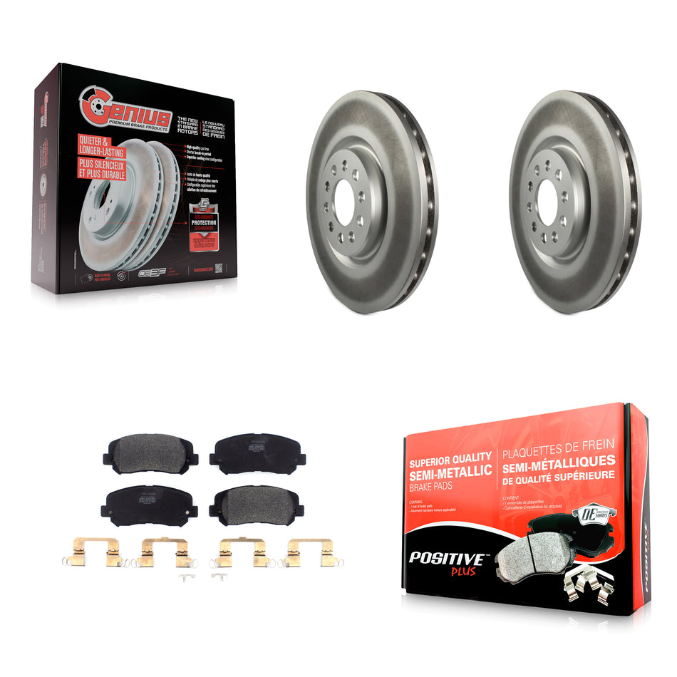 Front Coated Disc Brake Rotors And Semi-Metallic Pads Kit For Jeep Cherokee Chrysler 200 KGF-101846