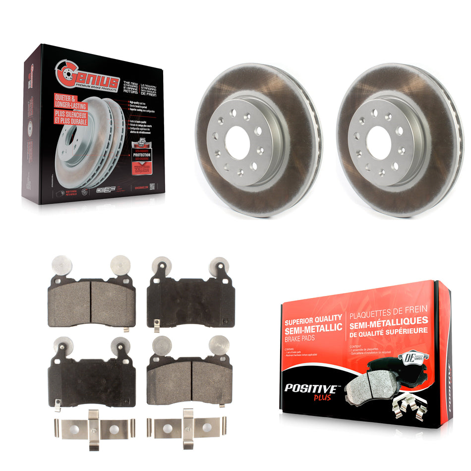 Front Coated Disc Brake Rotors And Semi-Metallic Pads Kit For Cadillac CTS Chevrolet Camaro KGF-101884