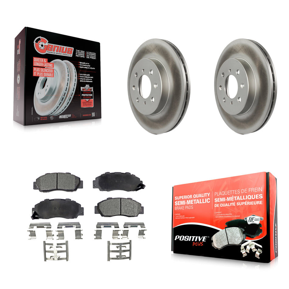 Front Coated Disc Brake Rotors And Semi-Metallic Pads Kit For 1992-1993 Acura Integra GS-R KGF-101896