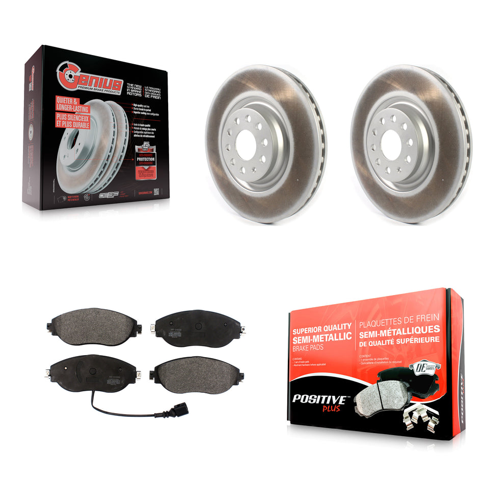 Front Coated Disc Brake Rotors And Semi-Metallic Pads Kit For Volkswagen Tiguan Jetta GTI Audi Golf R S3 Q3 Arteon KGF-101911