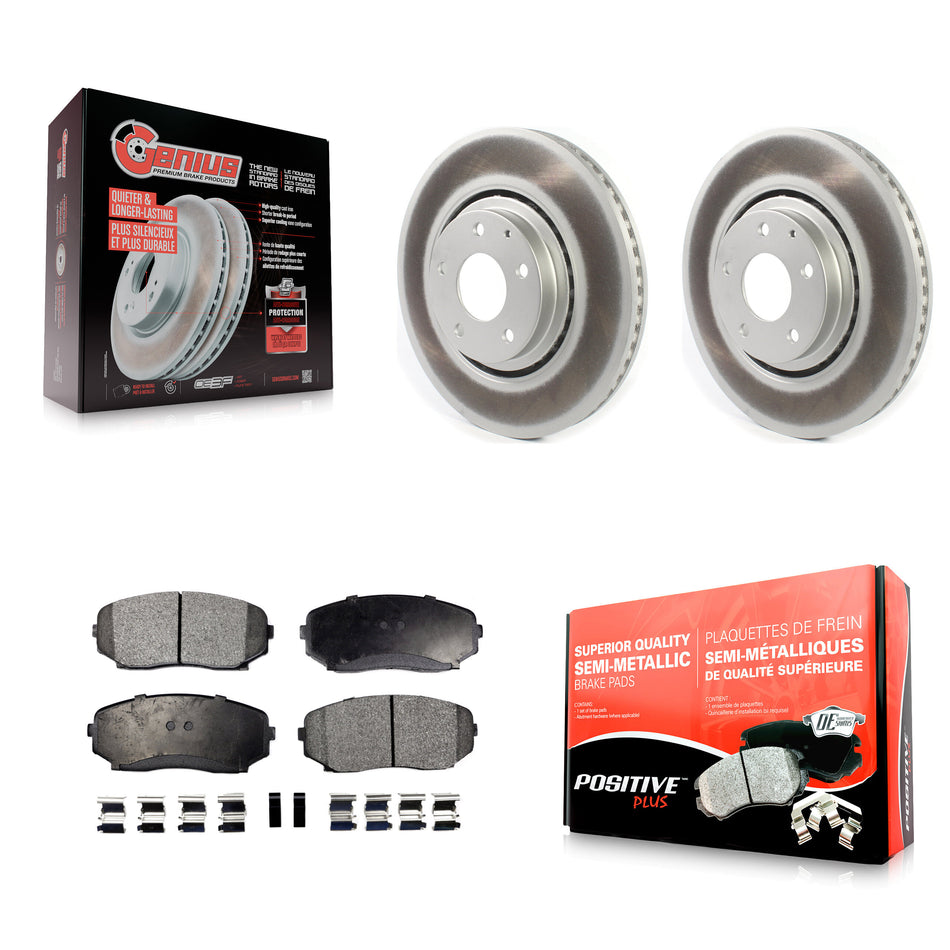 Front Coated Disc Brake Rotors And Semi-Metallic Pads Kit For Mazda CX-5 CX-9 KGF-101924