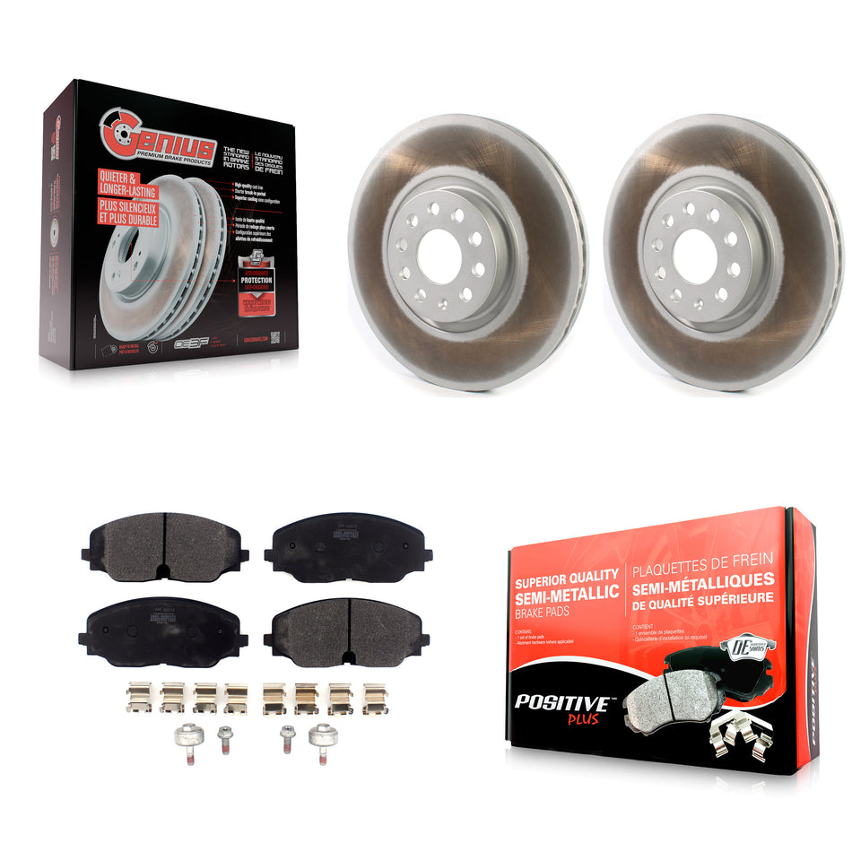 Front Coated Disc Brake Rotors And Semi-Metallic Pads Kit For Volkswagen Atlas Cross Sport KGF-101926
