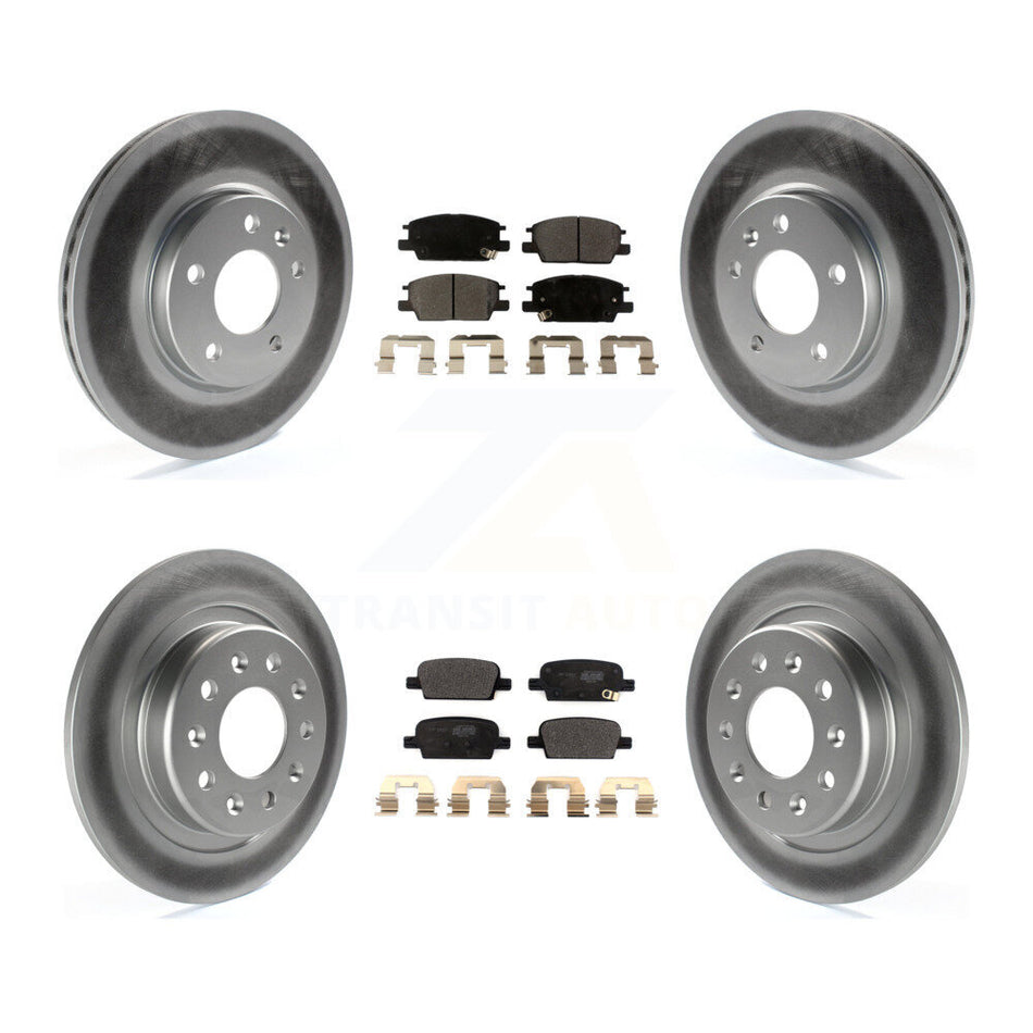 Front Rear Coated Disc Brake Rotors And Semi-Metallic Pads Kit For 2016-2020 Chevrolet Malibu With Manual Parking KGF-101942
