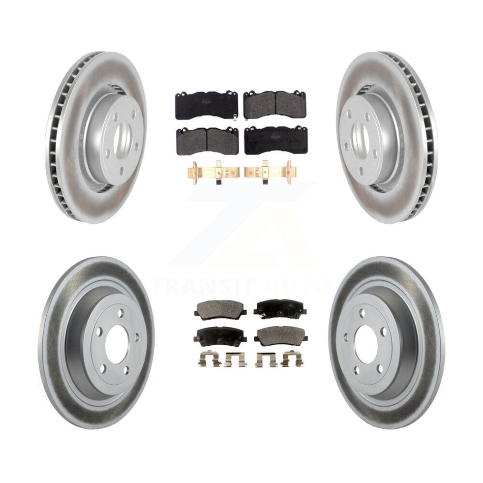 Front Rear Coated Disc Brake Rotors And Semi-Metallic Pads Kit For 2015 Ford Mustang V6 With Brembo Brakes KGF-101960