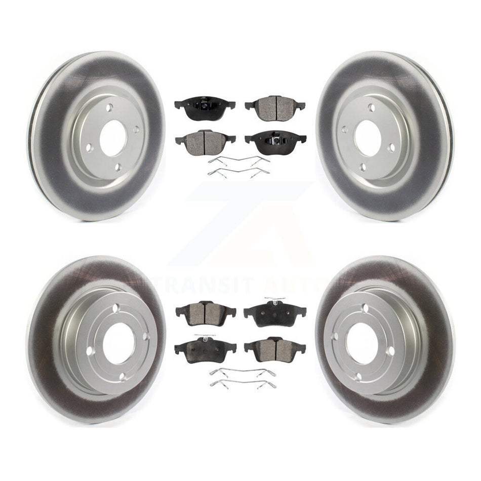 Front Rear Coated Disc Brake Rotors And Semi-Metallic Pads Kit For Ford EcoSport KGF-101961