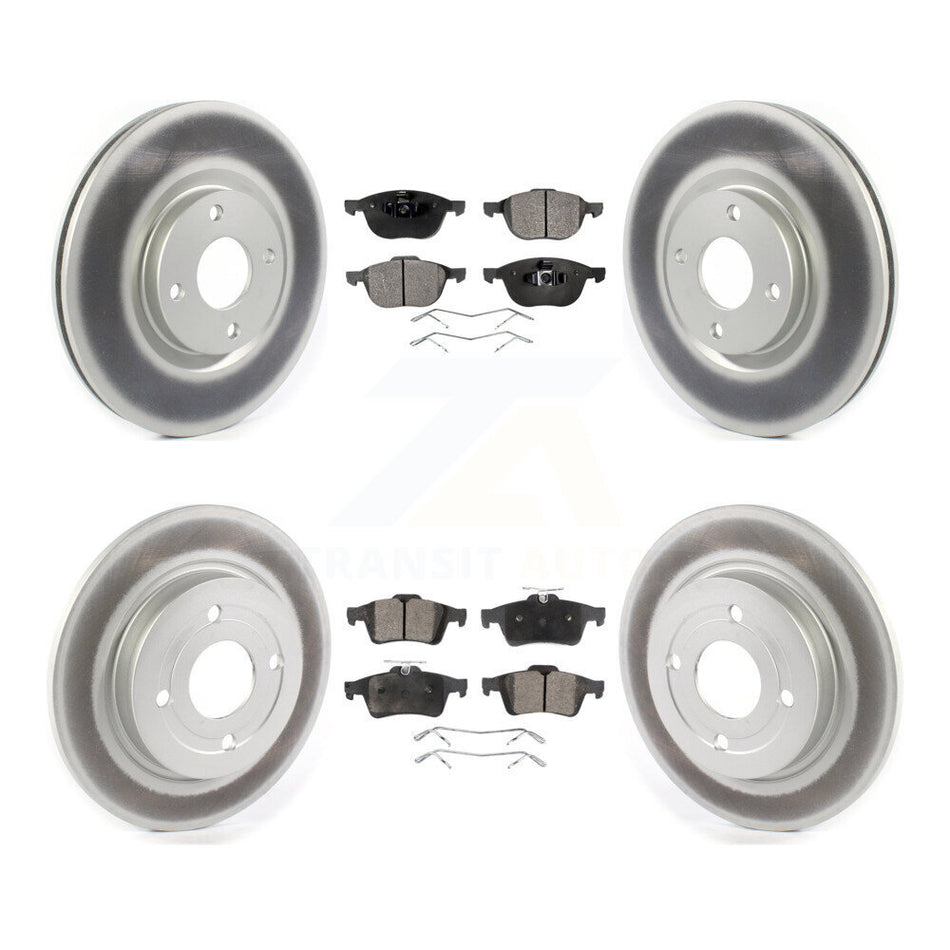 Front Rear Coated Disc Brake Rotors And Semi-Metallic Pads Kit For Ford EcoSport KGF-101962