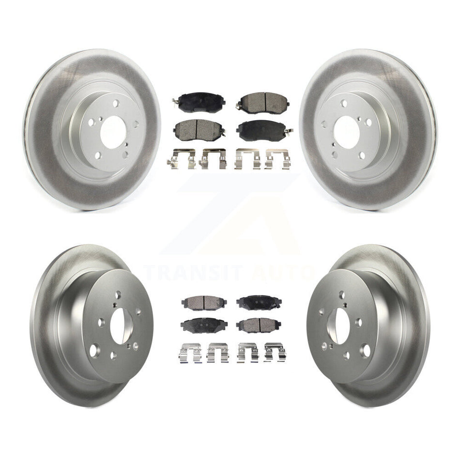 Front Rear Coated Disc Brake Rotors And Semi-Metallic Pads Kit For Subaru Forester XV Crosstrek With 292mm Diameter Rotor KGF-101973