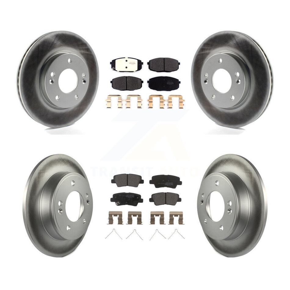 Front Rear Coated Disc Brake Rotors And Semi-Metallic Pads Kit For Kia Soul Forte Hyundai Elantra GT Kona Forte5 KGF-101987