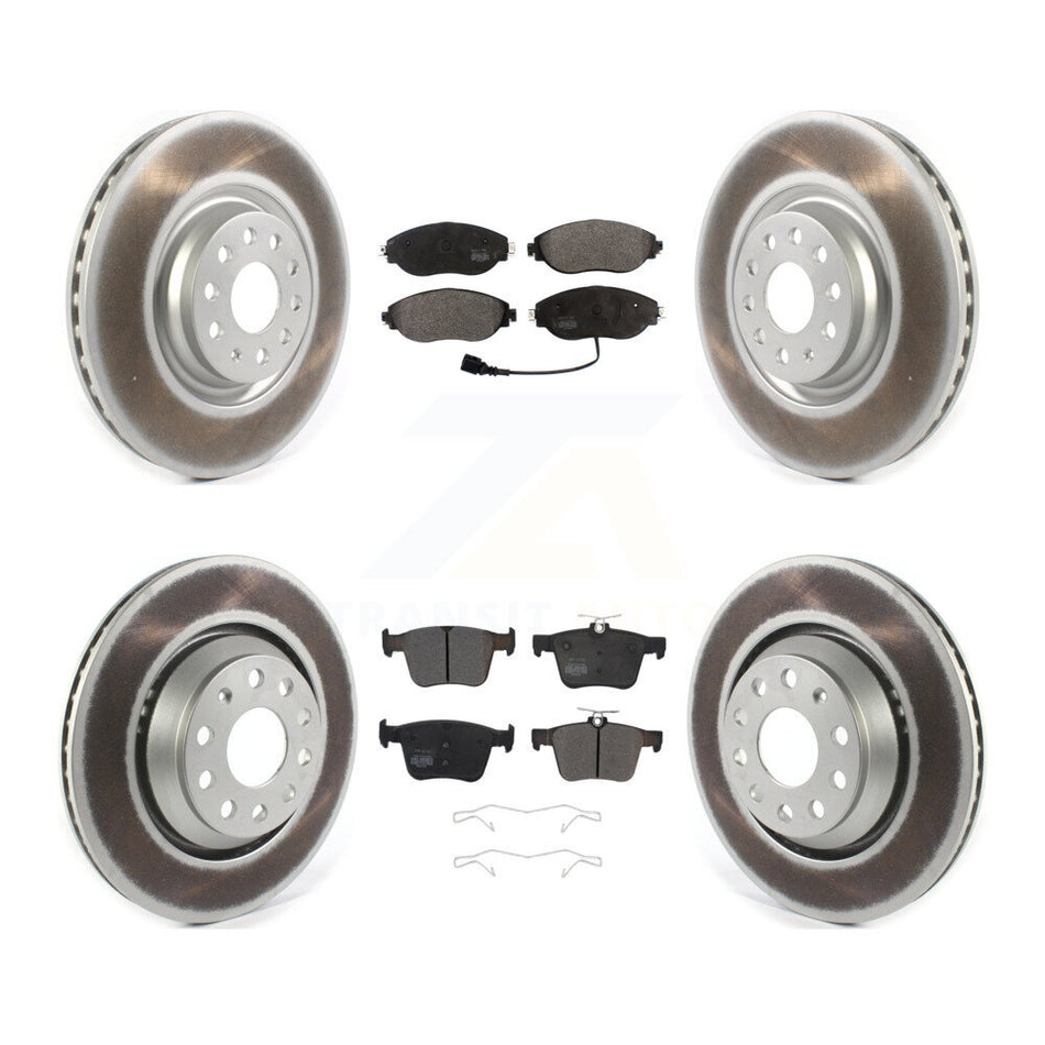 Front Rear Coated Disc Brake Rotors And Semi-Metallic Pads Kit For Audi Volkswagen Golf R S3 Q3 Arteon KGF-102003