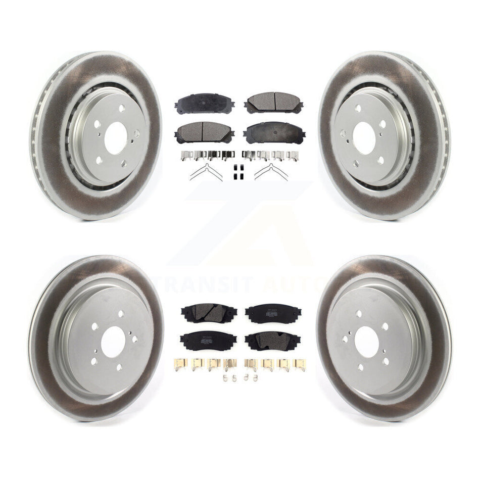 Front Rear Coated Disc Brake Rotors And Semi-Metallic Pads Kit For Lexus RX350 RX450h RX350L RX450hL KGF-102014