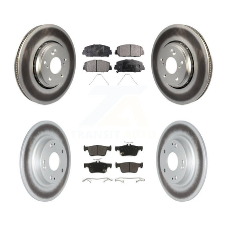 Front Rear Coated Disc Brake Rotors And Semi-Metallic Pads Kit For Honda Civic KGF-102016