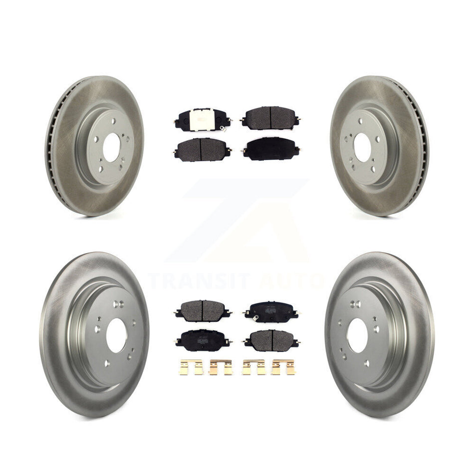 Front Rear Coated Disc Brake Rotors And Semi-Metallic Pads Kit For Honda CR-V KGF-102022