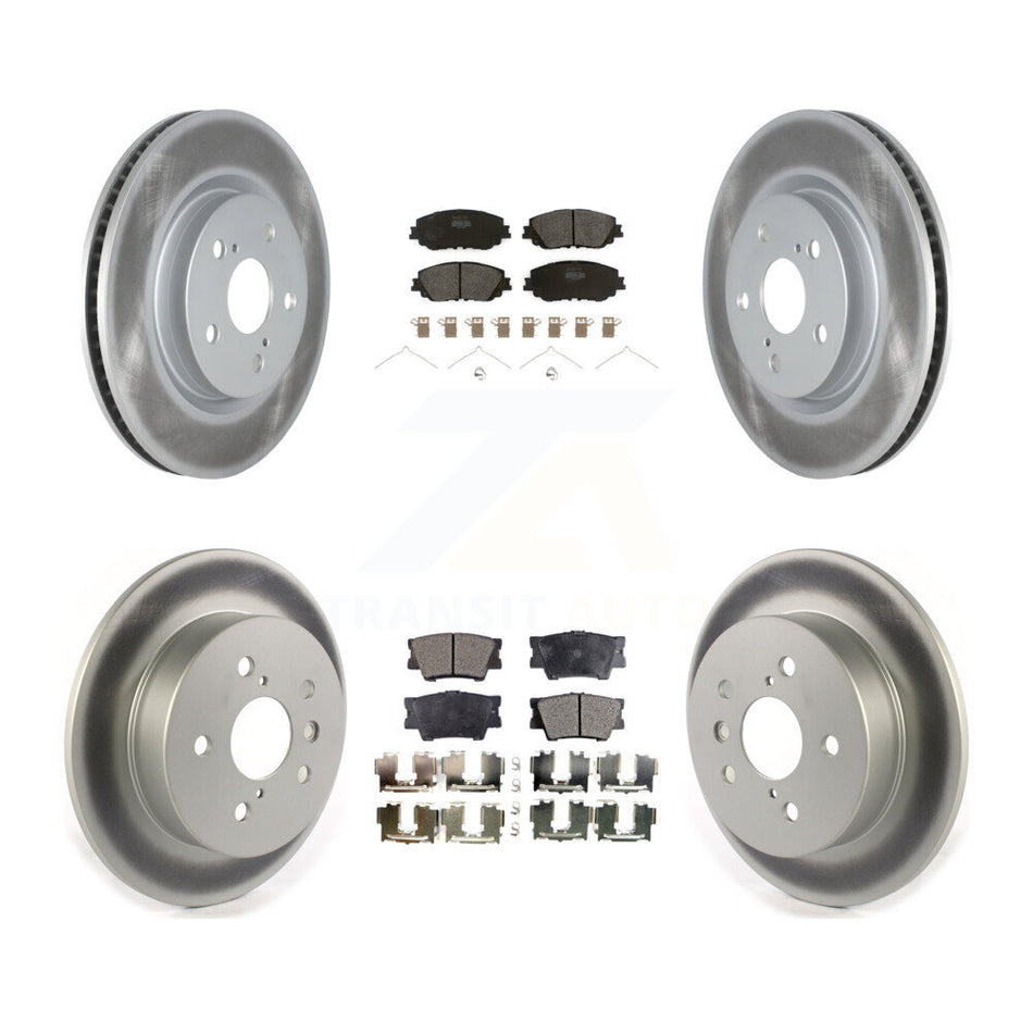 Front Rear Coated Disc Brake Rotors And Semi-Metallic Pads Kit For Toyota Camry KGF-102026