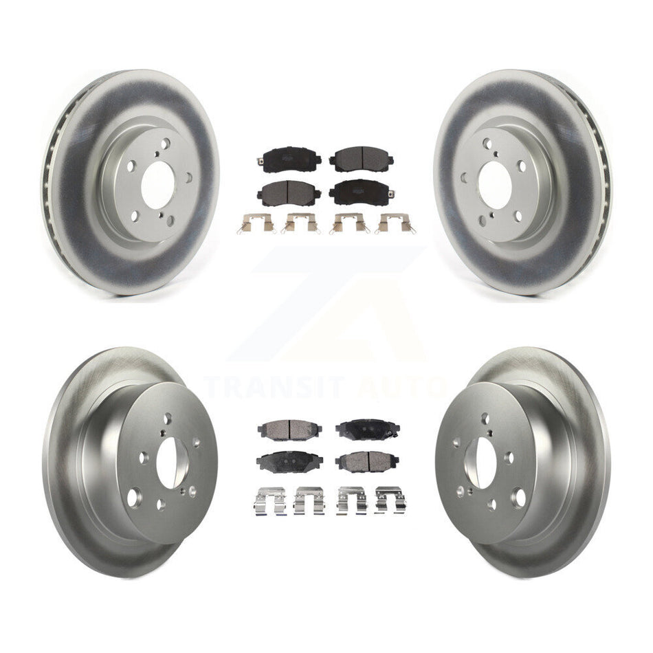 Front Rear Coated Disc Brake Rotors And Semi-Metallic Pads Kit For 2017-2021 Subaru Impreza With 276mm Diameter Rotor KGF-102030