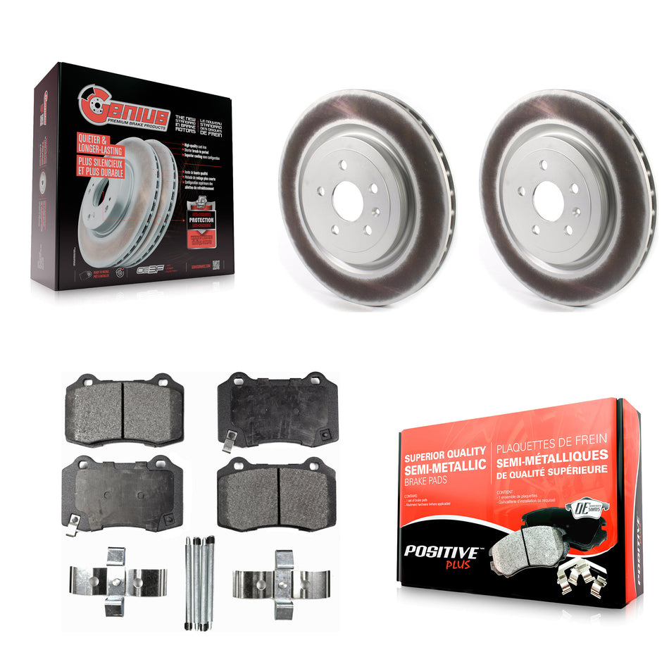 Rear Coated Disc Brake Rotors And Semi-Metallic Pads Kit For Chevrolet Camaro Cadillac CTS KGF-102038