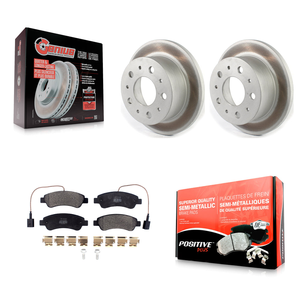 Rear Coated Disc Brake Rotors And Semi-Metallic Pads Kit For Ram ProMaster 1500 2500 3500 KGF-102054
