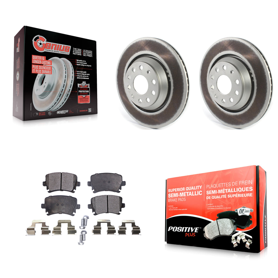 Rear Coated Disc Brake Rotors And Semi-Metallic Pads Kit For Volkswagen CC Passat GTI Golf R R32 Audi TTS Quattro KGF-102059