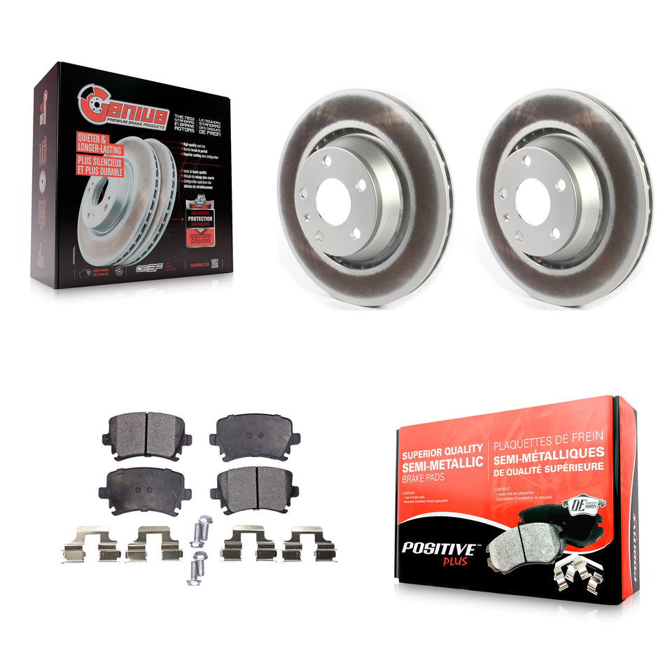 Rear Coated Disc Brake Rotors And Semi-Metallic Pads Kit For Audi TT Quattro RS KGF-102064
