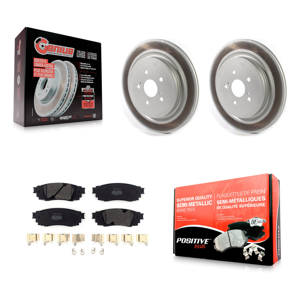 Rear Coated Disc Brake Rotors And Semi-Metallic Pads Kit For Lexus RX350 RX450h RX350L RX450hL KGF-102068
