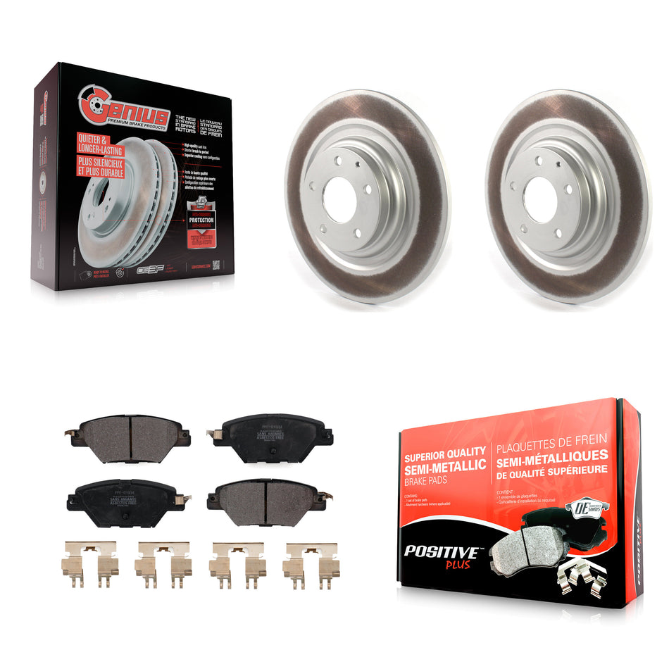 Rear Coated Disc Brake Rotors And Semi-Metallic Pads Kit For 2016-2022 Mazda CX-9 KGF-102074