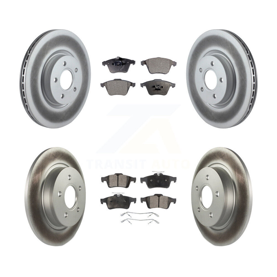 Front Rear Coated Disc Brake Rotors And Semi-Metallic Pads Kit For Volvo S40 C70 V50 KGF-102104