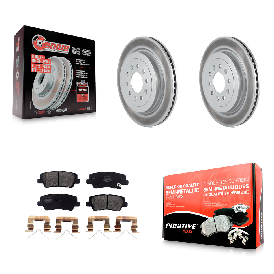 Rear Coated Disc Brake Rotors And Semi-Metallic Pads Kit For Cadillac ATS KGF-102114