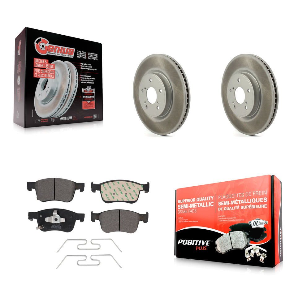 Front Coated Disc Brake Rotors And Semi-Metallic Pads Kit For Honda Accord Acura Civic Integra KGF-102120