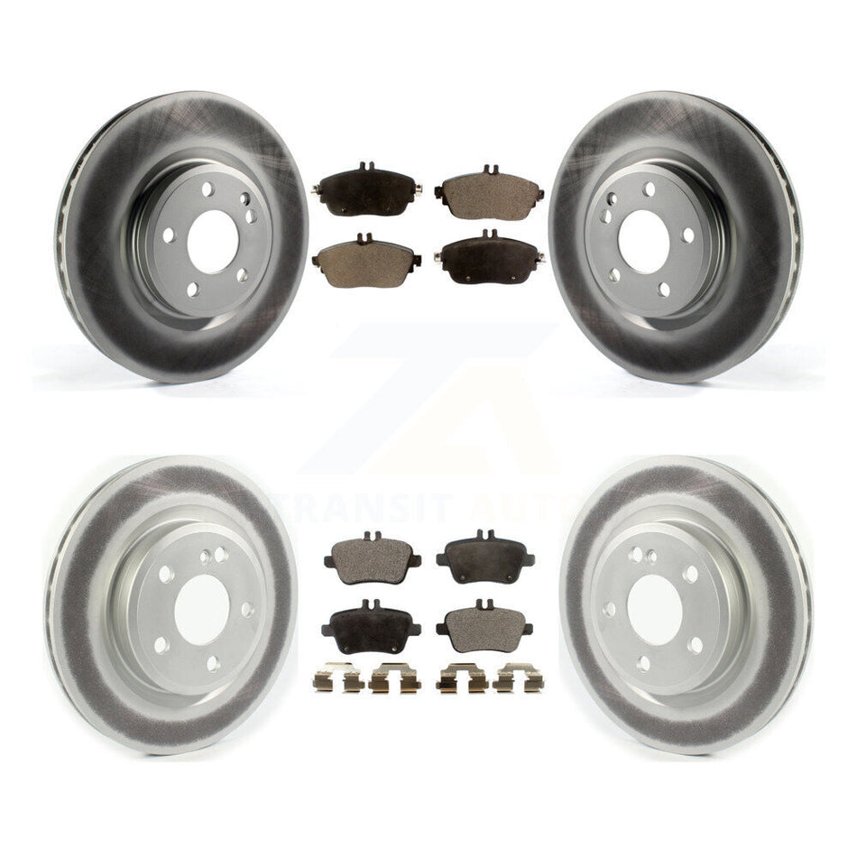 Front Rear Coated Disc Brake Rotors And Semi-Metallic Pads Kit For Mercedes-Benz GLA250 CLA250 INFINITI QX30 KGF-102127