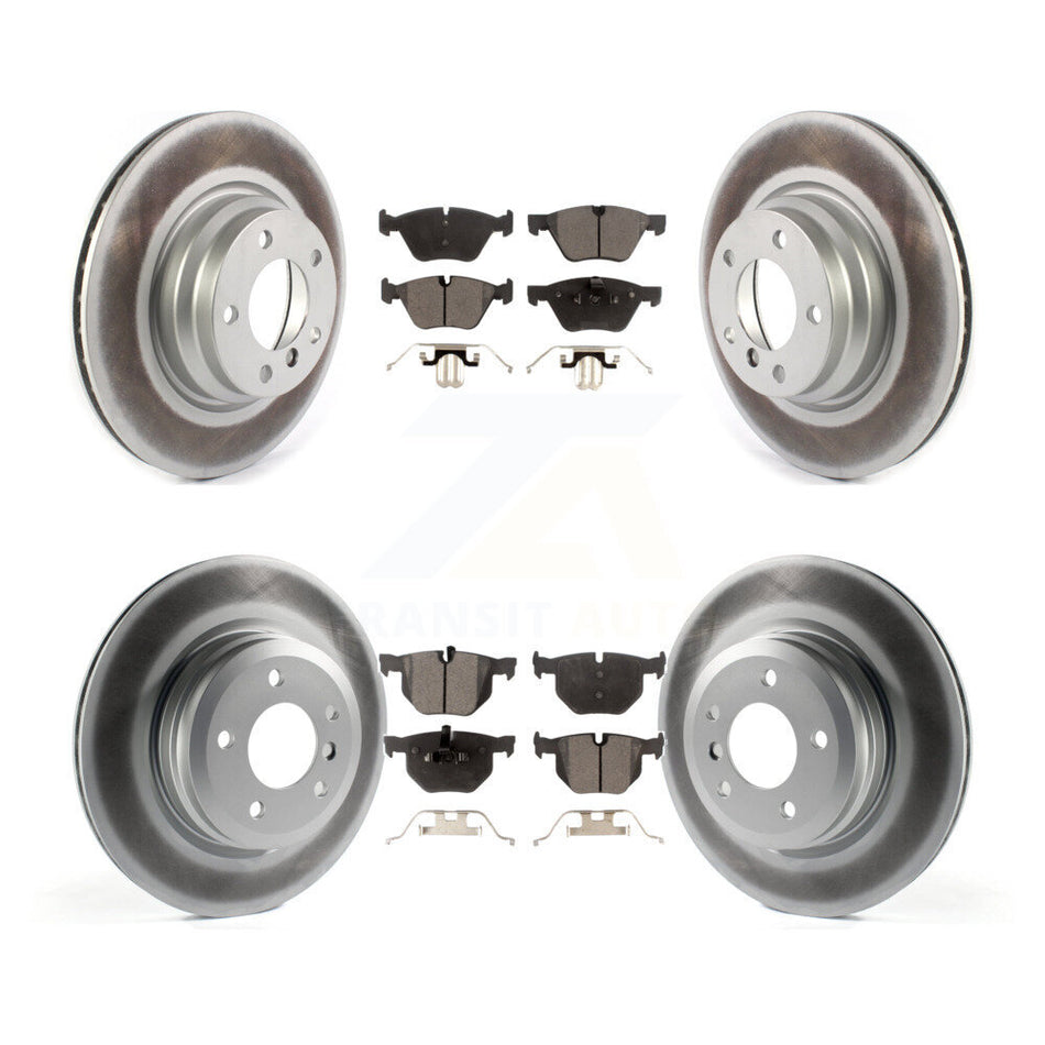 Front Rear Coated Disc Brake Rotors And Semi-Metallic Pads Kit For 2006-2006 BMW 330i 330xi KGF-102185