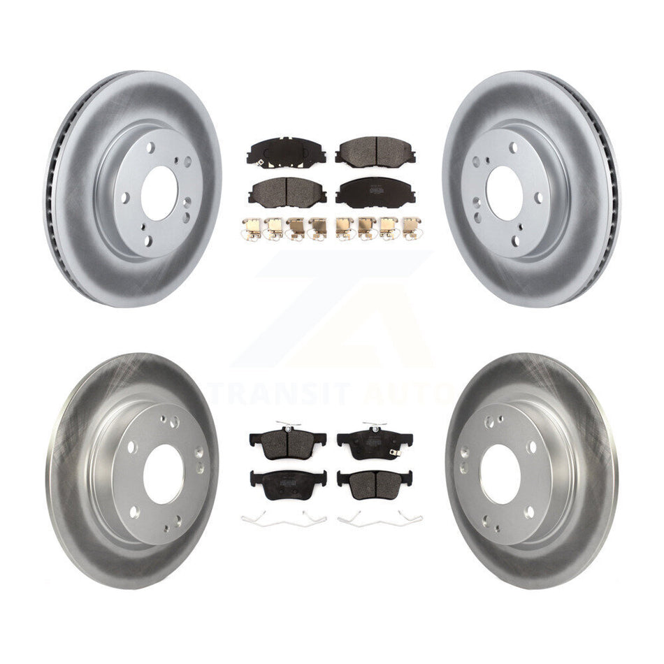 Front Rear Coated Disc Brake Rotors And Semi-Metallic Pads Kit For 2019-2022 Honda Insight KGF-102189