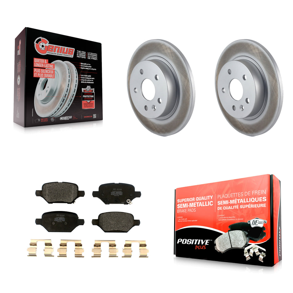 Rear Coated Disc Brake Rotors And Semi-Metallic Pads Kit For 2018-2022 Chevrolet Trax Buick Encore KGF-102190