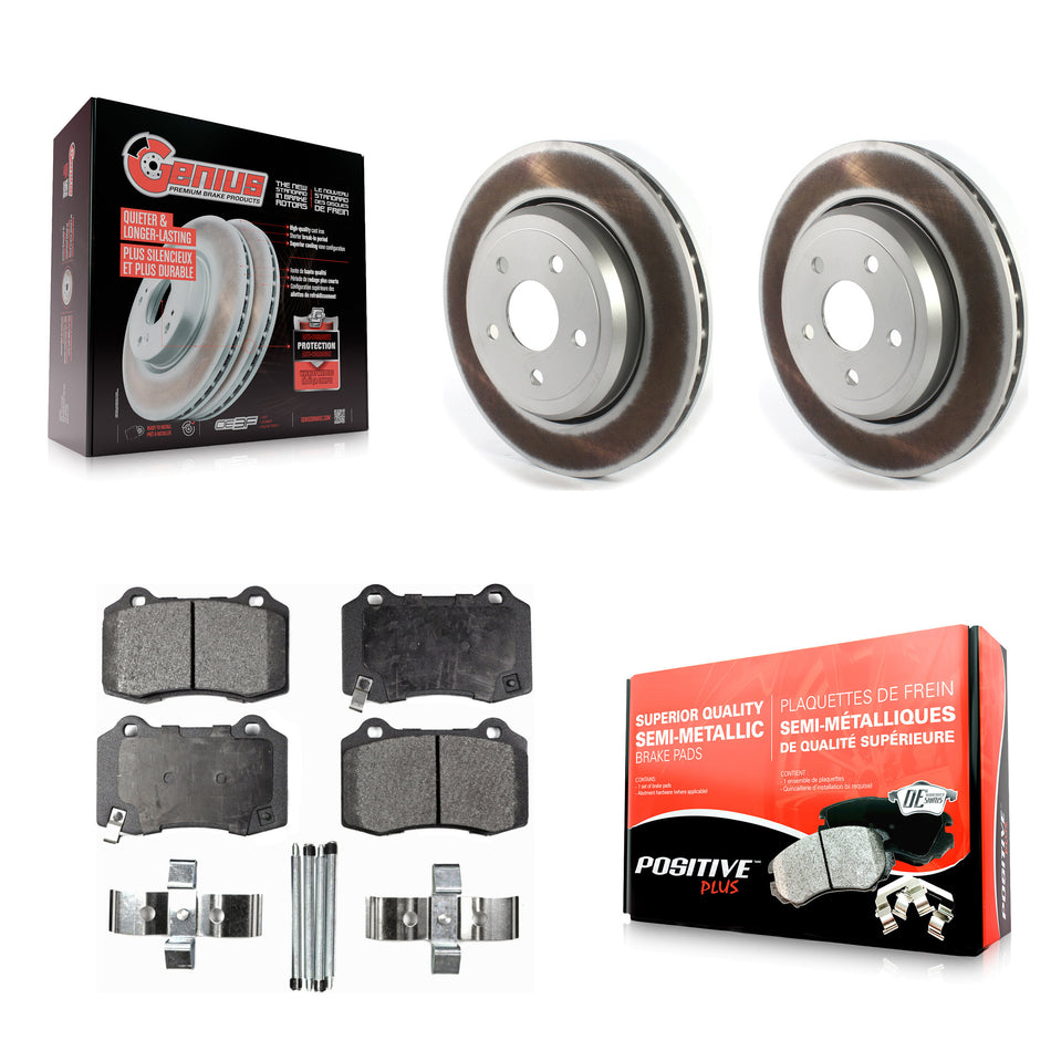 Rear Coated Disc Brake Rotors And Semi-Metallic Pads Kit For Jeep Grand Cherokee Dodge Durango KGF-102193
