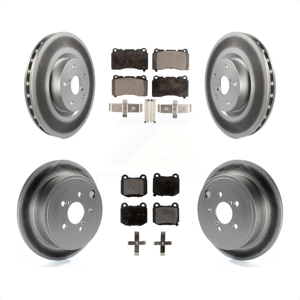 Front Rear Coat Brake Rotors Semi-Metallic Pad Kit For Subaru WRX With 17\\" Factory Wheels KGF-102202