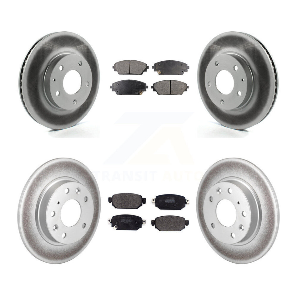 Front Rear Coated Disc Brake Rotors And Semi-Metallic Pads Kit For 2019-2021 Mazda CX-3 FWD KGF-102213