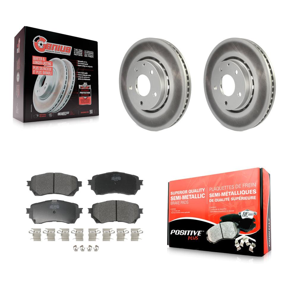Front Coated Disc Brake Rotors And Semi-Metallic Pads Kit For 2019-2021 Mazda 6 Naturally Aspirated KGF-102230