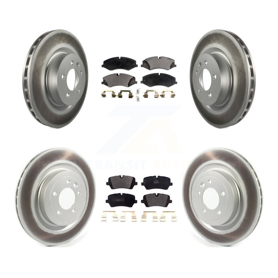 Front Rear Coated Disc Brake Rotors And Semi-Metallic Pads Kit For 2017 Land Rover Range Sport HSE SE with GAS engine KGF-102234