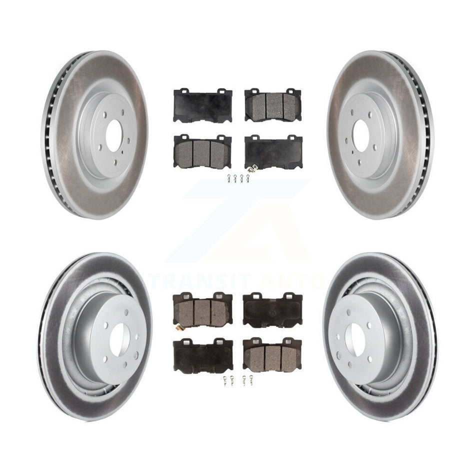 Front Rear Coated Disc Brake Rotors And Semi-Metallic Pads Kit For INFINITI G37 Nissan 370Z Q60 Z KGF-102242