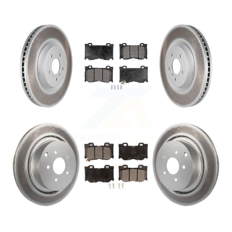 Front Rear Coated Disc Brake Rotors And Semi-Metallic Pads Kit For INFINITI Q50 M37 Q60 Q70 Q70L QX70 M56 FX50 KGF-102244