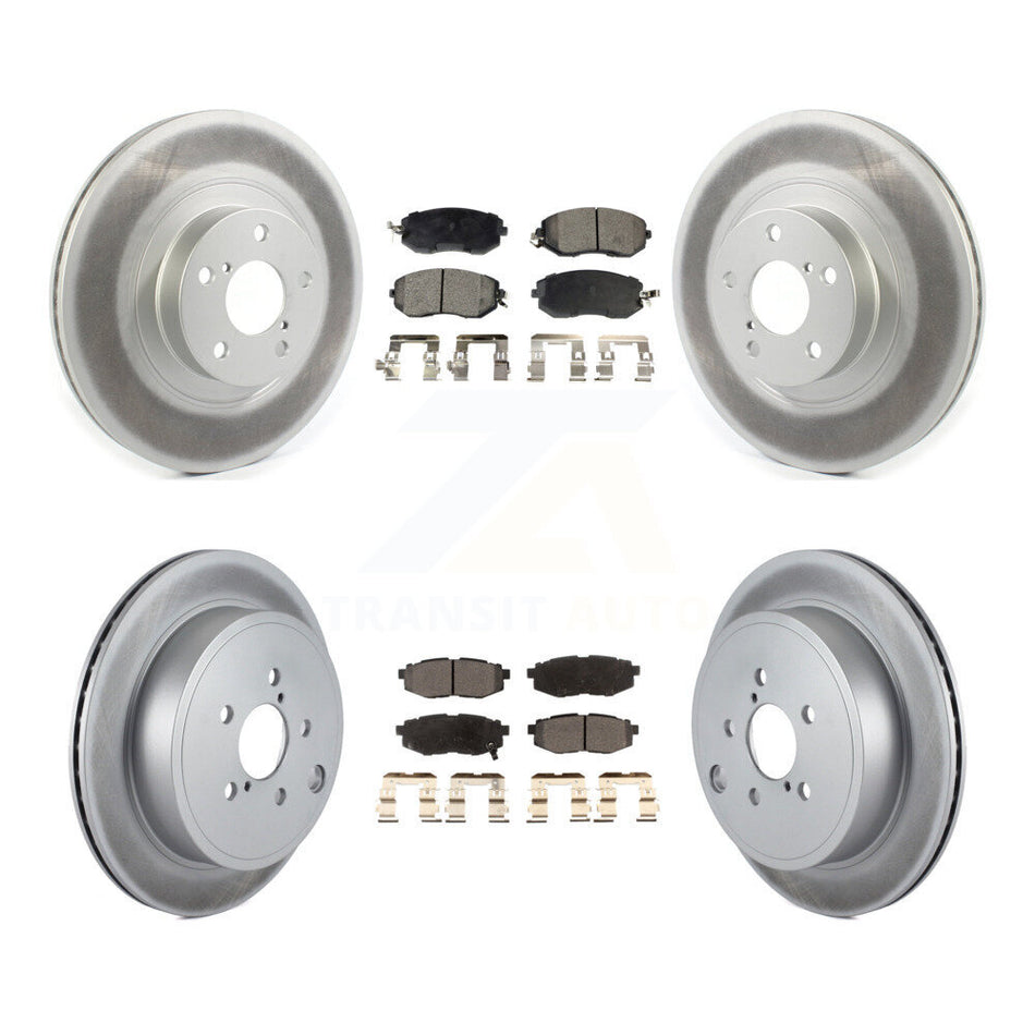 Front Rear Coated Disc Brake Rotors And Semi-Metallic Pads Kit For Toyota 86 KGF-102263