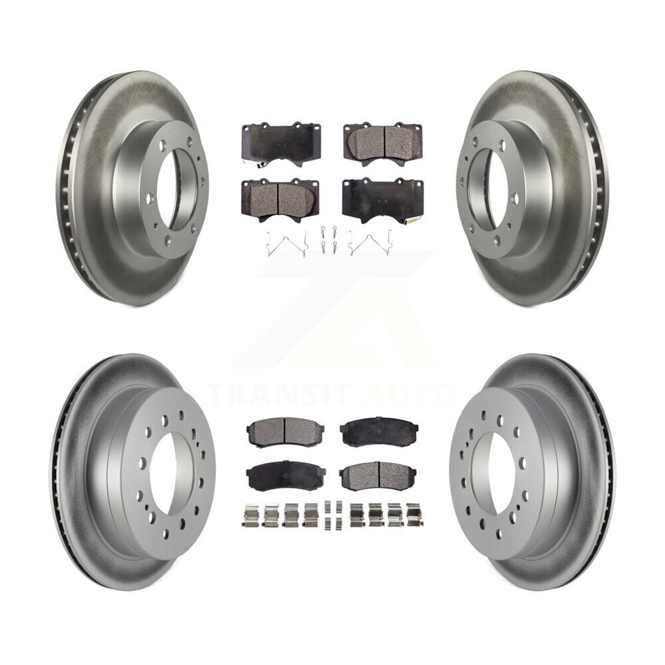 Front Rear Coated Disc Brake Rotors And Semi-Metallic Pads Kit For Toyota 4Runner FJ Cruiser KGF-102266