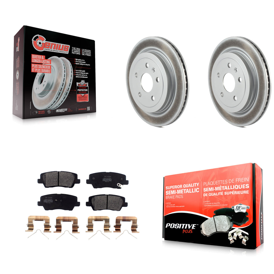 Rear Coated Disc Brake Rotors And Semi-Metallic Pads Kit For Cadillac CTS KGF-102275
