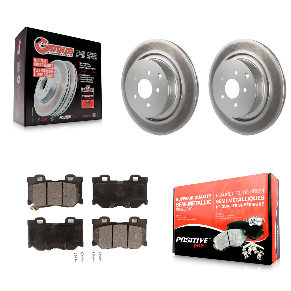 Rear Coated Disc Brake Rotors And Semi-Metallic Pads Kit For INFINITI Q50 M37 Q60 Q70 Q70L QX70 M56 FX50 KGF-102277